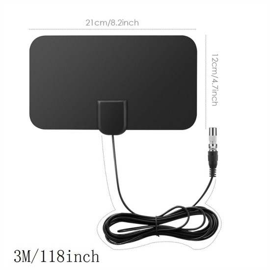 Mini HD Digital Hdtv Antenna with Adapter Dvb-t2 Receiving Antenna for EU US Black