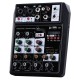 Portable Bluetooth-compatible 4-channel Audio  Mixer Sound Mixing Console Usb Interface C4 Mixer For Stage Performances Network Anchors Music Creation U.S. plug