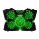 5 Fans Gaming Laptop Cooling Pad for 12"-17" Laptops with LED Lights Dual USB Ports Adjustable Height at 1400 RPM green