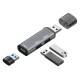 Aluminum Alloy Usb  Hub Splitter 3 Port Usb 2.0 Usb 3.0 High-speed Universal Multiport Hub Computer Notebook Usb Port Extender grey