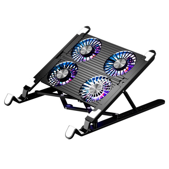 Foldable Laptop Holder Stand Cooling Pad Table Bracket with Radiator Silent Fan 4 fan models