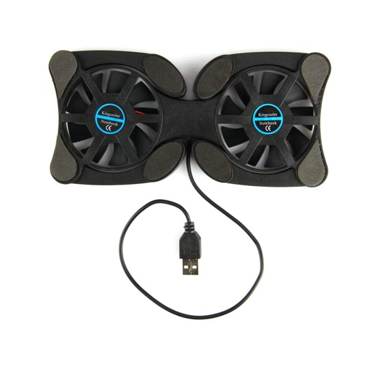 Foldable USB Laptop Cooling Pads with Double Fans Mini Octopus Notebook Cooler Cooling Pad for 7-15 Inch Notebook Laptop  black