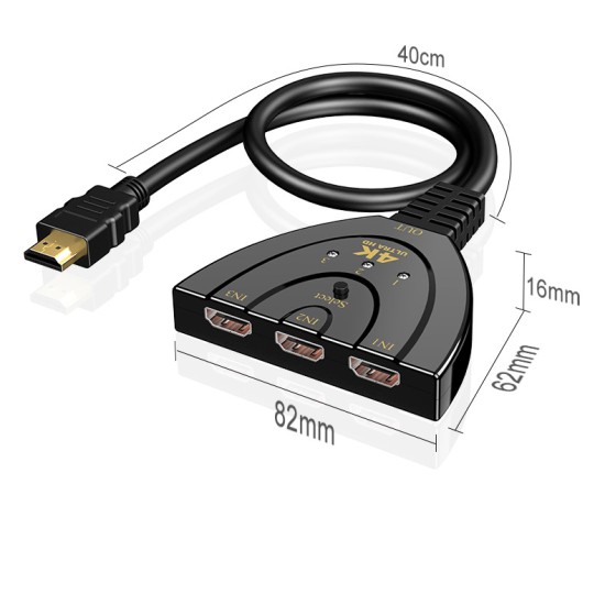 Hdmi-compatible  Switch 3-in-1 In Out Connector 4k*2k Intelligent Manual Control Switch 4K*2K models