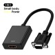 Hdmi-compatible to Vga Adapter (female to Male) with 3.5mm Audio Jack Black