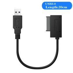 Notebook Optical  Drive  Line Sata To Usb3.0 Fast Transmission Speed Easy Drive Line Transfer Sata7+6 Usb3.0 Adapter Cable black_USB3.0 optical drive line