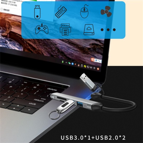 USB C Hub 5-in-1 Double-head Type C Docking Station USB C To USB 3.0 Adapter HC-77A