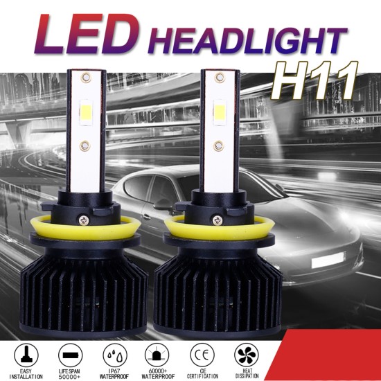 1 Pair Metal F9 Car Led Headlight H4 H7 H11 H13 9004 9005 9006 Decode Front Bulb Lamp Auto Parts H11