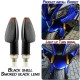 1 Pair Motorcycle Light E-mark Certified Long Short 14led Turn Signal Light Black shell/clear lens