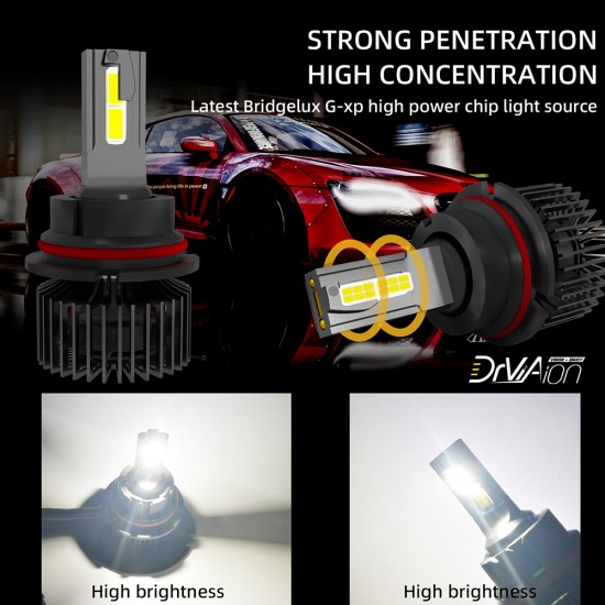 1 Pair Of Car  Led  Headlight Bulbs Ip68 Waterproof High-brightness High Power Good Heat Dissipation Quick Installation Car Led Lamp F4 H4/HB2/9003