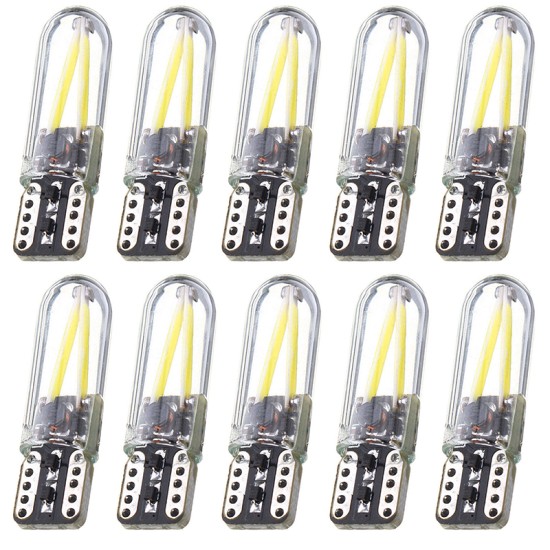 10pcs/Set T10 Car LED 12V Canbus Lights 168 194 W5W No Error Filament COB 3W White Light