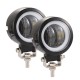 1/2 Pcs 3 Inch 40W Fog Light White 6000K Waterproof Round Led Angel Eye Light Strip Off-Road Vehicle Marine Work Light Motorcycle Light black_2PCS