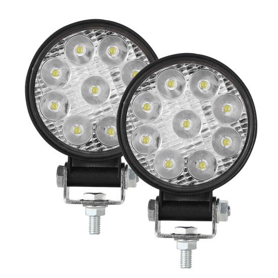 2PCS 48W Car LED Light Mini 3 inch Nine beads Round Lamp Off-road Car Headlights white light