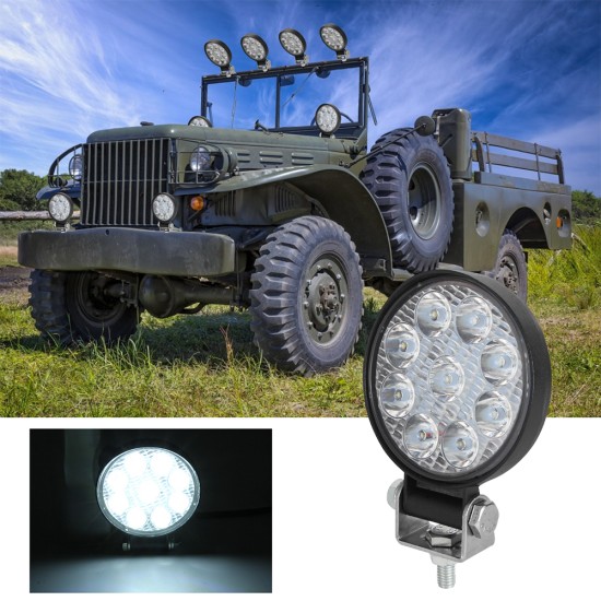 2PCS 48W Car LED Light Mini 3 inch Nine beads Round Lamp Off-road Car Headlights white light