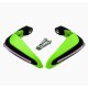 2PCS Motorcycle Handguards Modified Handle Windshield 1.5cm Handlebars LED Light Wind Shield green