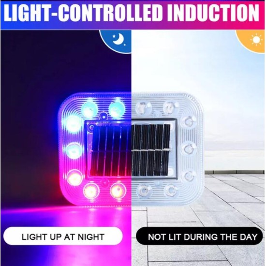 2PCS Strobe Light Warning Light Taillight Truck Lamp  Seven Colors Waterproof for Magnet Switch Solar Energy Anti-Tailing Colorful