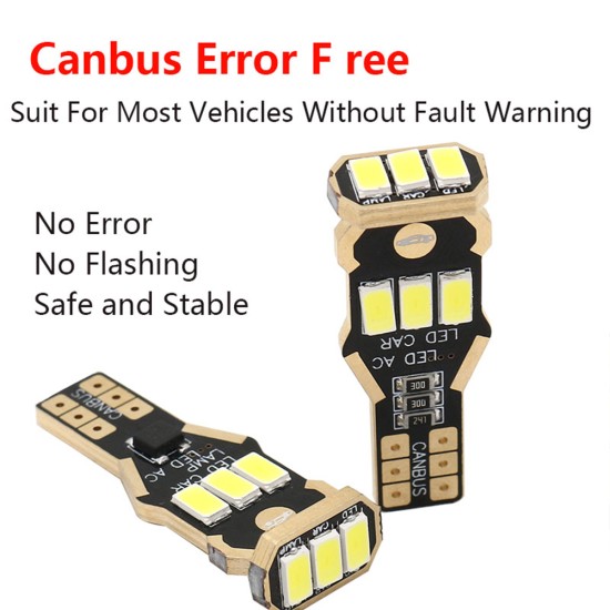 2Pcs Car LED Reversing  Light T15 5730 9smd 5630 9 Lights Decoding Display Width Light White light