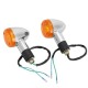 2Pcs Motorcycle Turn Signal Light Indicators Blinkers Amber Yellow