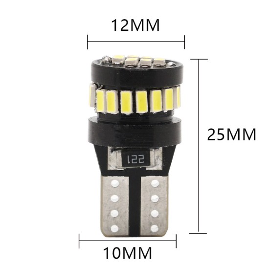 2Pcs T10 LED Canbus W5W LED Bulb Auto Lamp 3014 24SMD Car Interior Light Bulb White  White light