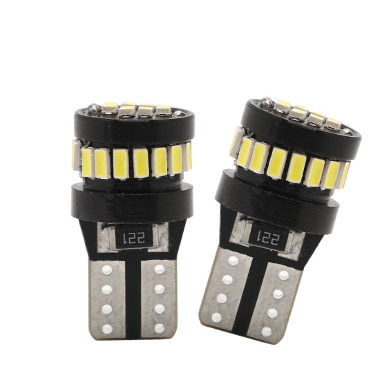 2Pcs T10 LED Canbus W5W LED Bulb Auto Lamp 3014 24SMD Car Interior Light Bulb White  White light