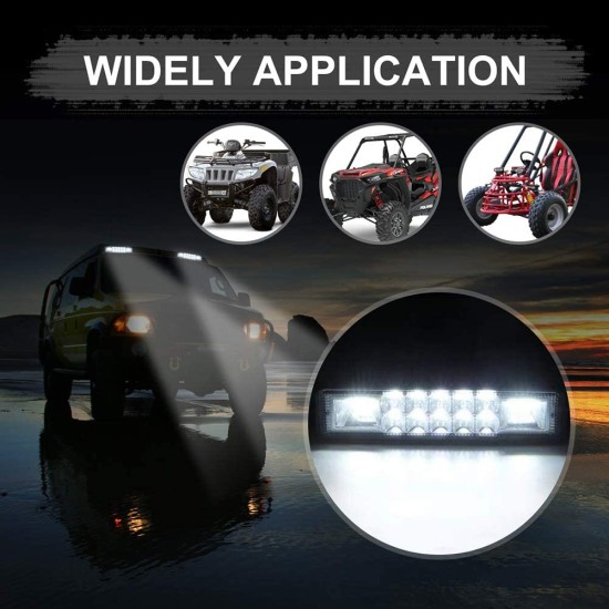 2pcs 6 Inch Aluminum Alloy 48w 60w Car Led  Work  Light Bar Waterproof Fog Lamp Spotlight For Trucks Off Road Atv Utv Golf Cart Trailer black