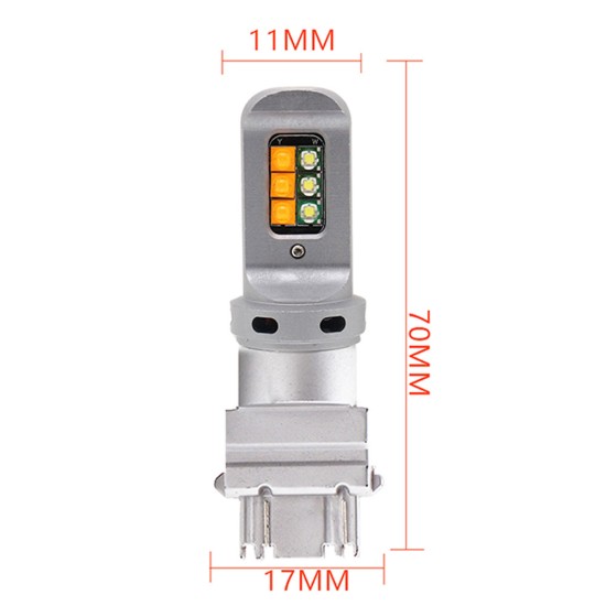 2pcs Car Led Brake Light 2-color Light 12smd 3535 Turn Signal Decoding Anti-stroboscopic Light 3157