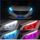 2pcs Daytime Running Light Switch With Wireless Remote Control Tube Guide Car Led Strip Turn Signal Light Bar Colorful_45CM