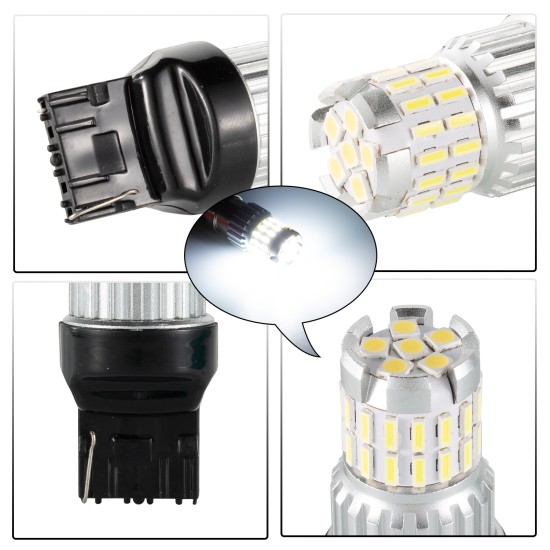 2pcs Fast Heat Dissipation LED Bulb for Car Canbus Waterproof Light 6500K   T20 white light