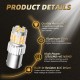 2pcs Fast Heat Disspation Aluminum LED Bulb for Drviaion 1156/1157Canbus Light Yellow light_1156 ba15s p21w