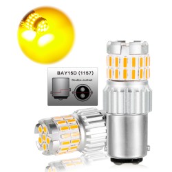 2pcs Fast Heat Disspation Aluminum LED Bulb for Drviaion 1156/1157Canbus Light Yellow light_1157 bay15d p21-5w