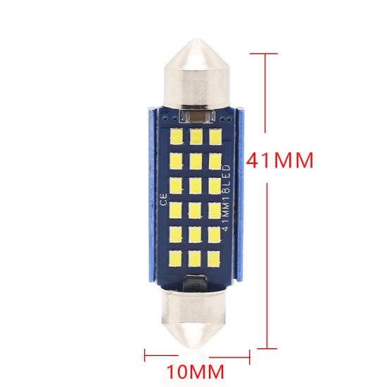 2pcs LED Bulb Car IRL 2016 SMD Canbus Error Free Auto Interior Doom Lamp Reading Light 12V 24V 41MM-10MM