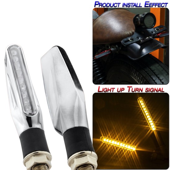 2pcs Turn Signals Motorcycle Accessories Modification Universal Flat 9 Led Turn Signal Lights Black shell/yellow light