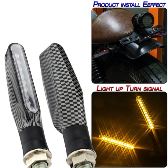 2pcs Turn Signals Motorcycle Accessories Modification Universal Flat 9 Led Turn Signal Lights Black shell/yellow light