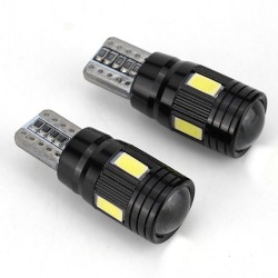 2pcs/4pcs/10pcs T10 LED Headlight Kit 6000K Low Beam White Lens Fog Marker Light - Black White light