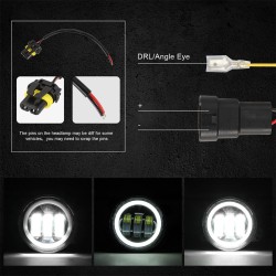 2pcs/set 4 inches 30 watts 6000K for jeep LED Angel Eye Fog Lamp White light