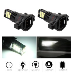 2pcs/set H16/5202 8 Rows 6000K 24SMD 12V 24W LED High Bright Lights Bulb