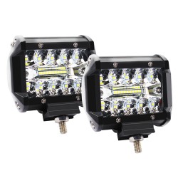 4 Inch 60W 3 Rows LED Lights Working Light Drive Off-road Lights Roof Strip Lights - 2Pcs black