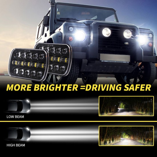 400 W 30000LM 7 inch LED Headlights 5X7/7X6 Led Beam Headlamp Led Headlight Angel Eyes for Jeep Wrangler