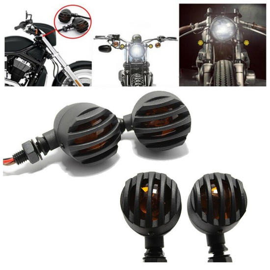 4pcs 12V Motorcycle Turn Signals Bullet Shape Blinker Indicator Lights Amber Lamps for Honda, Yamaha Suzuki Kawasaki  Ducati KTM BMW Triumph 4 pcs