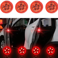 4pcs Car Safety  Light Anti-collision 5 Led Side Door Sensor Warning Light blue_5LED