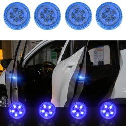 4pcs Car Safety  Light Anti-collision 5 Led Side Door Sensor Warning Light blue_5LED