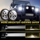 500 W 30000LM 7 inch LED Yellow and White Halo Angel Eye Headlights For Jeep Wrangler Led Beam Headlamp H4/H13 (left and right four eyes) X type Led Headlight