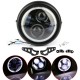 6.5" LED Motorcycle Headlight Headlamp Bracket Angel Ring Hi Lo Beam Bulb 6.5