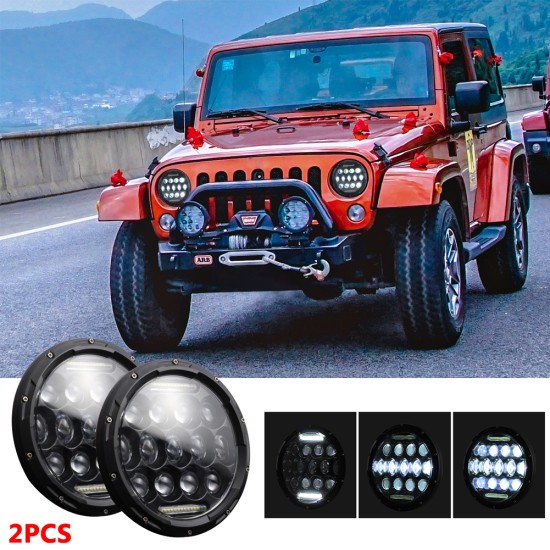 7 INCH 280W LED Headlights 6000K 28000LM Halo Angle Eye For Jeep Wrangler CJ JK LJ 97-17 6000K White