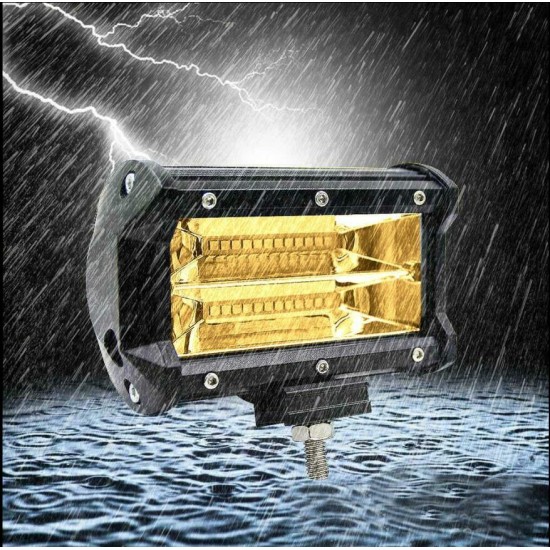 72W 6500K  24 LED   Work Light Bar  6000LM 12V  5in  Super Bright Spotlight Lamp  for Offroad Truck Car Boat yellow