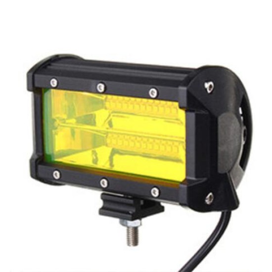 72W 6500K  24 LED   Work Light Bar  6000LM 12V  5in  Super Bright Spotlight Lamp  for Offroad Truck Car Boat yellow