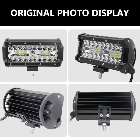 7inch 200W LED Work Light Bar Flood Spot Beam Offroad 4WD SUV Driving Lamp black