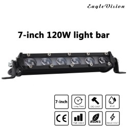 7" 120W LED Work Light Bar Spot Beams 6000K Super Bright Headlight Driving Light black