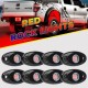 8pcs Rock Lights IP67 Waterproof High Power Underbody Neon Trail Lights Underglow  Lights For Off-road Truck Car Boat Atv Suv red light