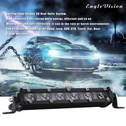 8" 60W LED Work Light Lightbar LED Headlights Spotlight Floodlights Fog Lamps black_8 inch