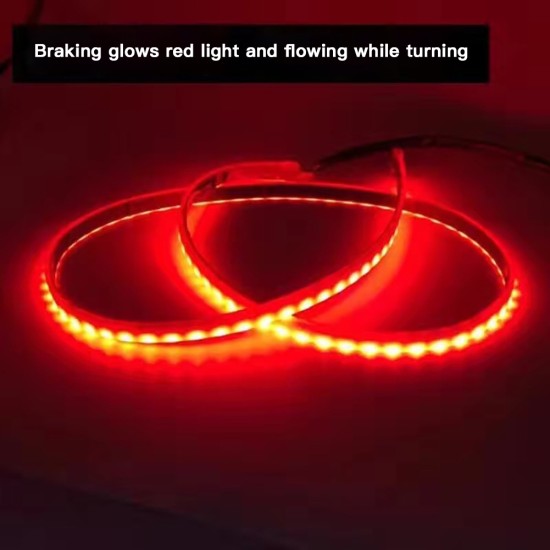 Car Additional Stop Light Floating LED Strip 12V Auto Trunk Tail Brake Running Turn Signal Lamp 1.2m colorful - tail box light